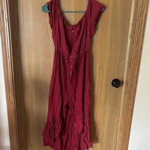 Chic Asymmetrical Red Dress